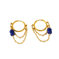Créoles avec chaines et perles de Lapis Lazuli